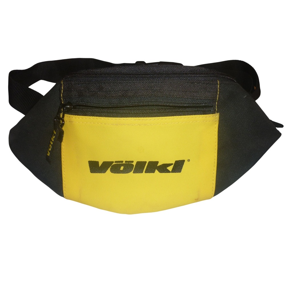 Volkl Waist Bag Fanny Pack Black Yellow Ski Hiking Travel Adjustable Strap